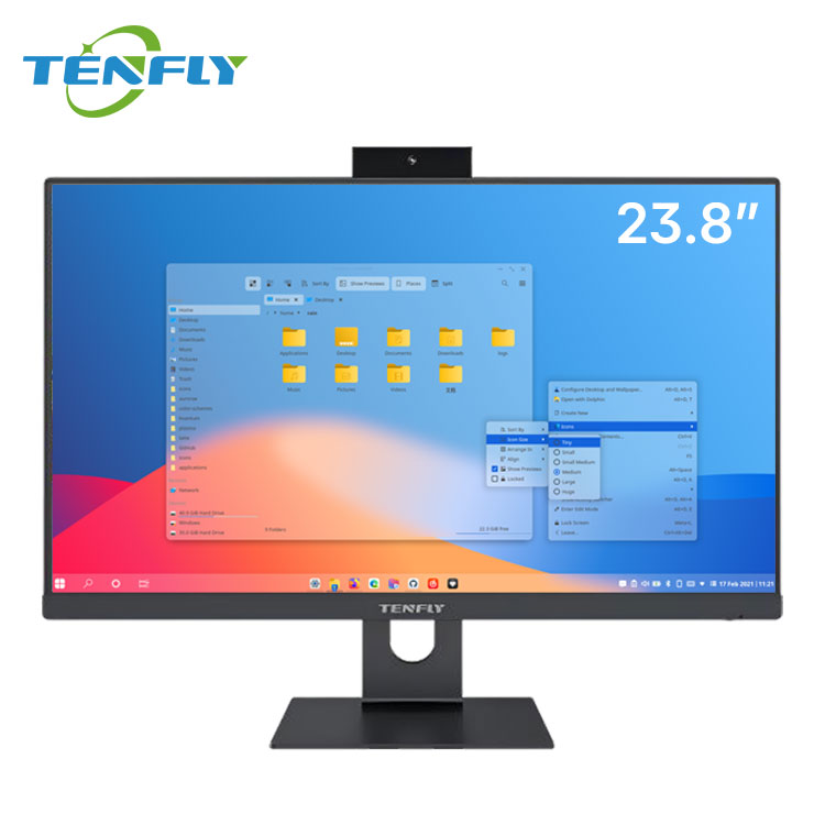 PC todo en uno Tenfly de 23.8" FHD con bisel delgado y cámara
