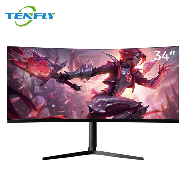 Monitor para juegos VA curvo WQHD ultra ancho de 34 pulgadas de Tenfly