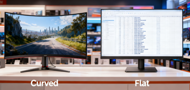 curved monitor vs flat