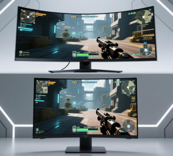 visual experience of curved vs flat monitor