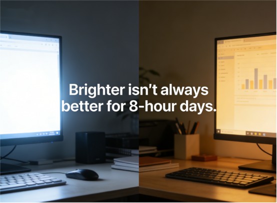 Brighter isn't always better for 8-hour days