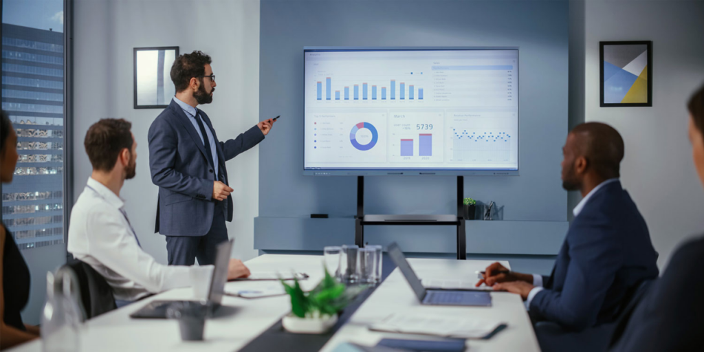 interactive flat panel in meeting room